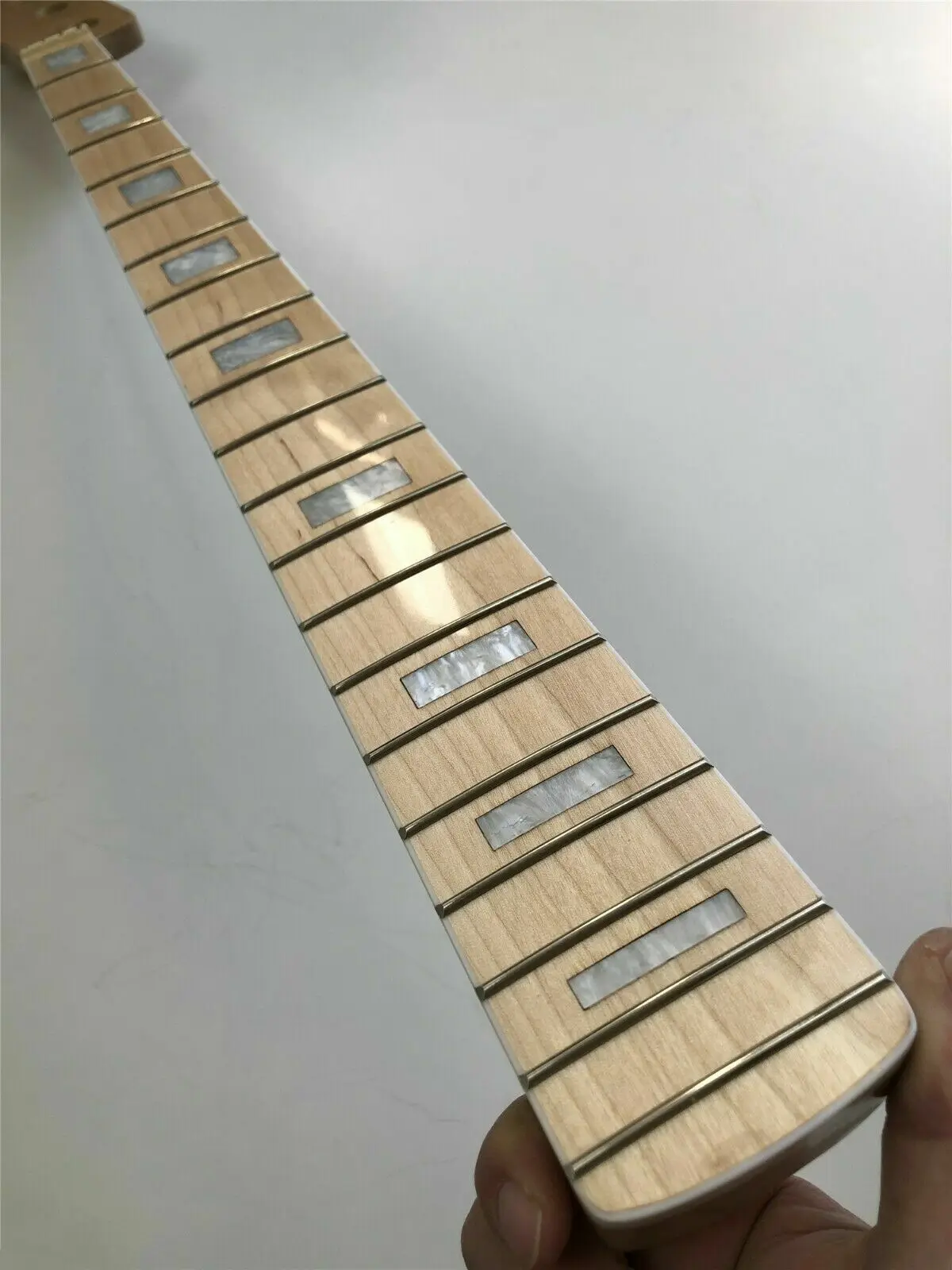 Left Hand 4 String Bass Guitar Neck Maple 20 Fret 34Inch Fingerboard Block Inlay