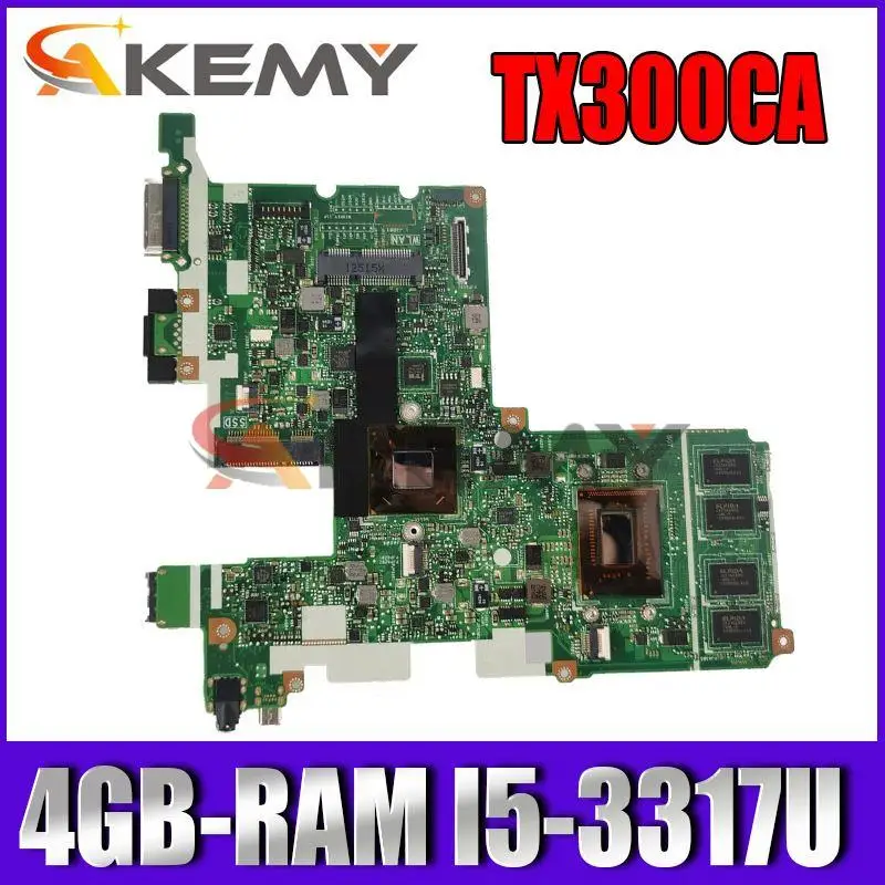 

Akemy TX300CA Laptop Motherboard For ASUS TransBook TX300CA TX300C Original Mainboard 4GB-RAM I5-3317U CPU