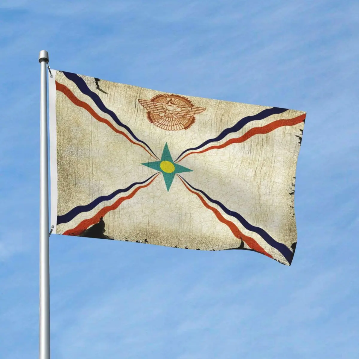 

Assyrian People Flag Flag Decor Vintage Indoor Fade Resistant Drapey