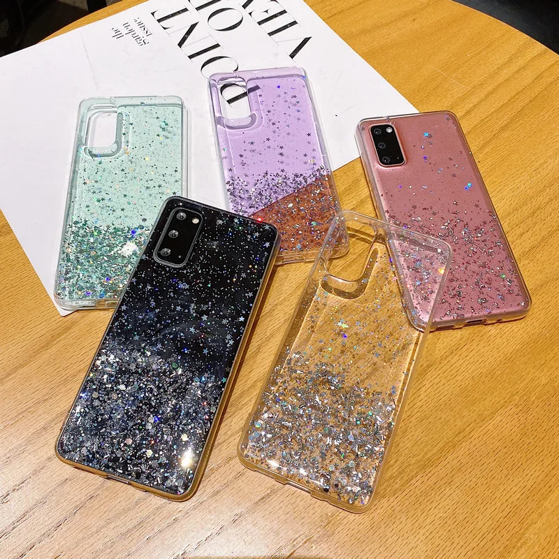 Блестящий Мягкий Прозрачный чехол со звездами для Xiaomi 12 9 8 SE 8a 6A 8X mix3 mix2s A2lite redmi 9A 9C