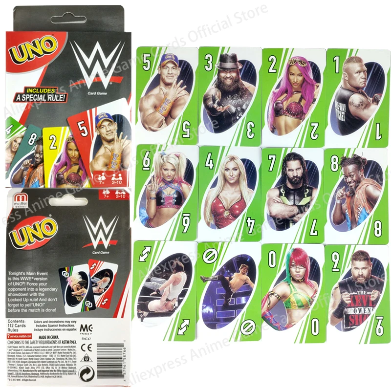

WWE UNO Cards Board Game Action Figures Elite Wrestlers Warriors Playing Card BELT CHAMPIONSHIP Smackdown Collection Toys