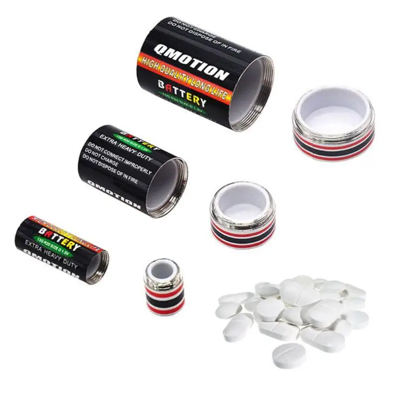 

Small Battery Secret Stash Box Diversion Safe Pill Box Hidden Money Coins Container Case Storage Box Creative Storage Box