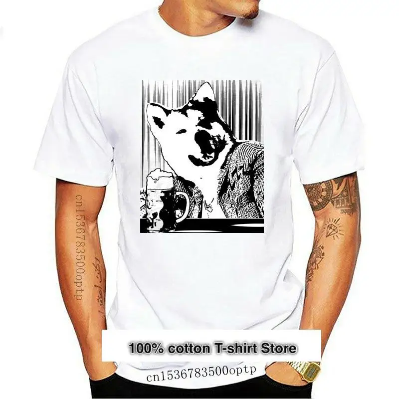 

Camiseta de perro Akita para hombre, camisetas personalizadas de cuello redondo, manga corta, ropa de algodón, Gre