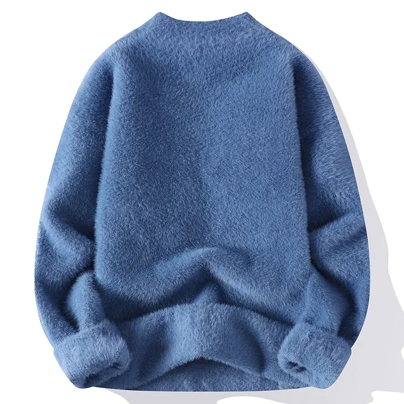 Трендовый мужской свитер minkсвитер на флисовой подкладке утепленный базовый слой