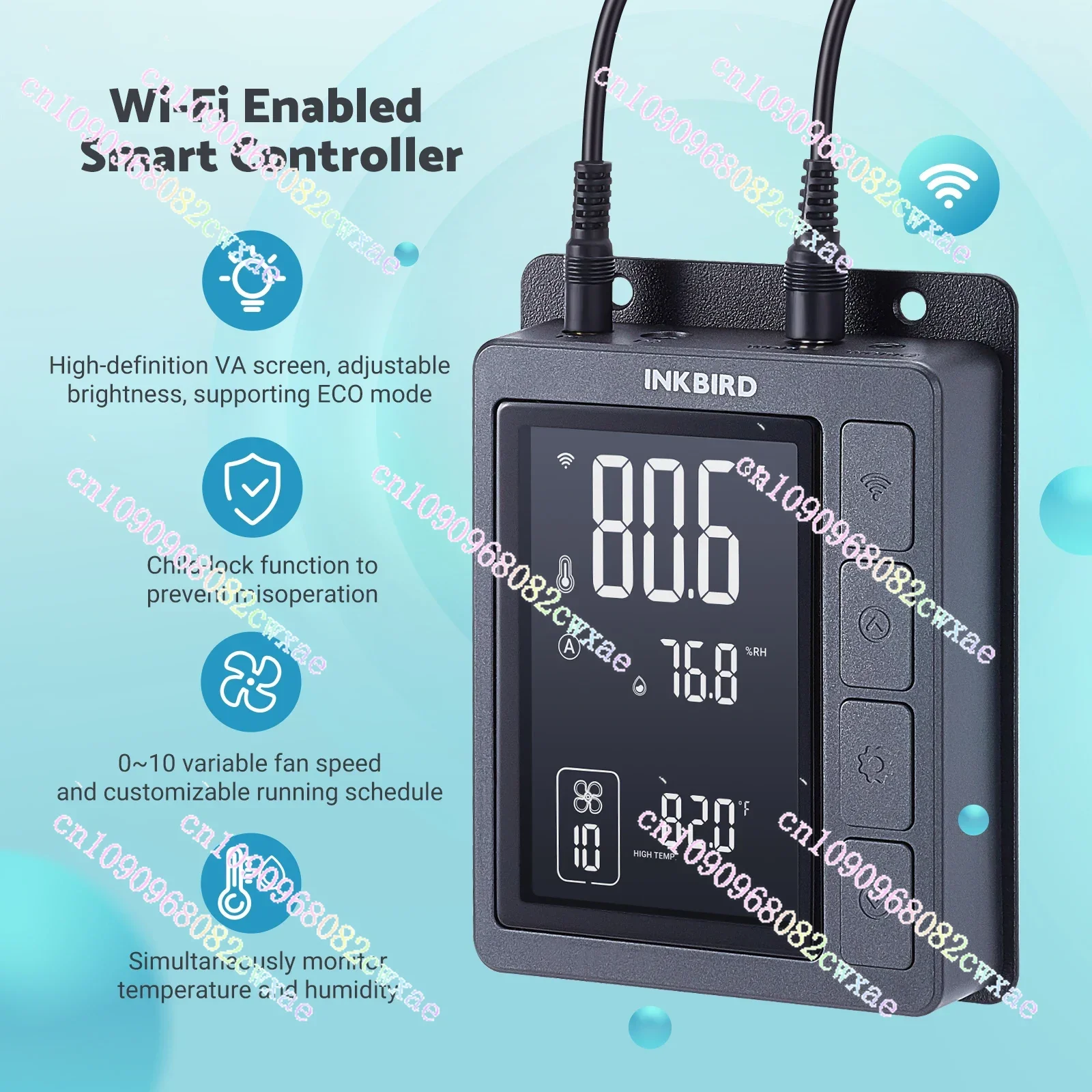 INKBIRD IVC-001W 6-дюймовый линейный канальный вентилятор с интеллектуальным