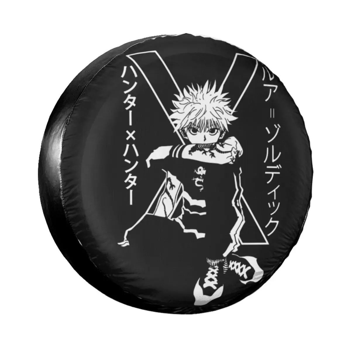 

Custom Killua Zoldyck Spare Tire Cover for Jeep Pajero Hunter x Hunter Car Wheel Protectors 14" 15" 16" 17" Inch