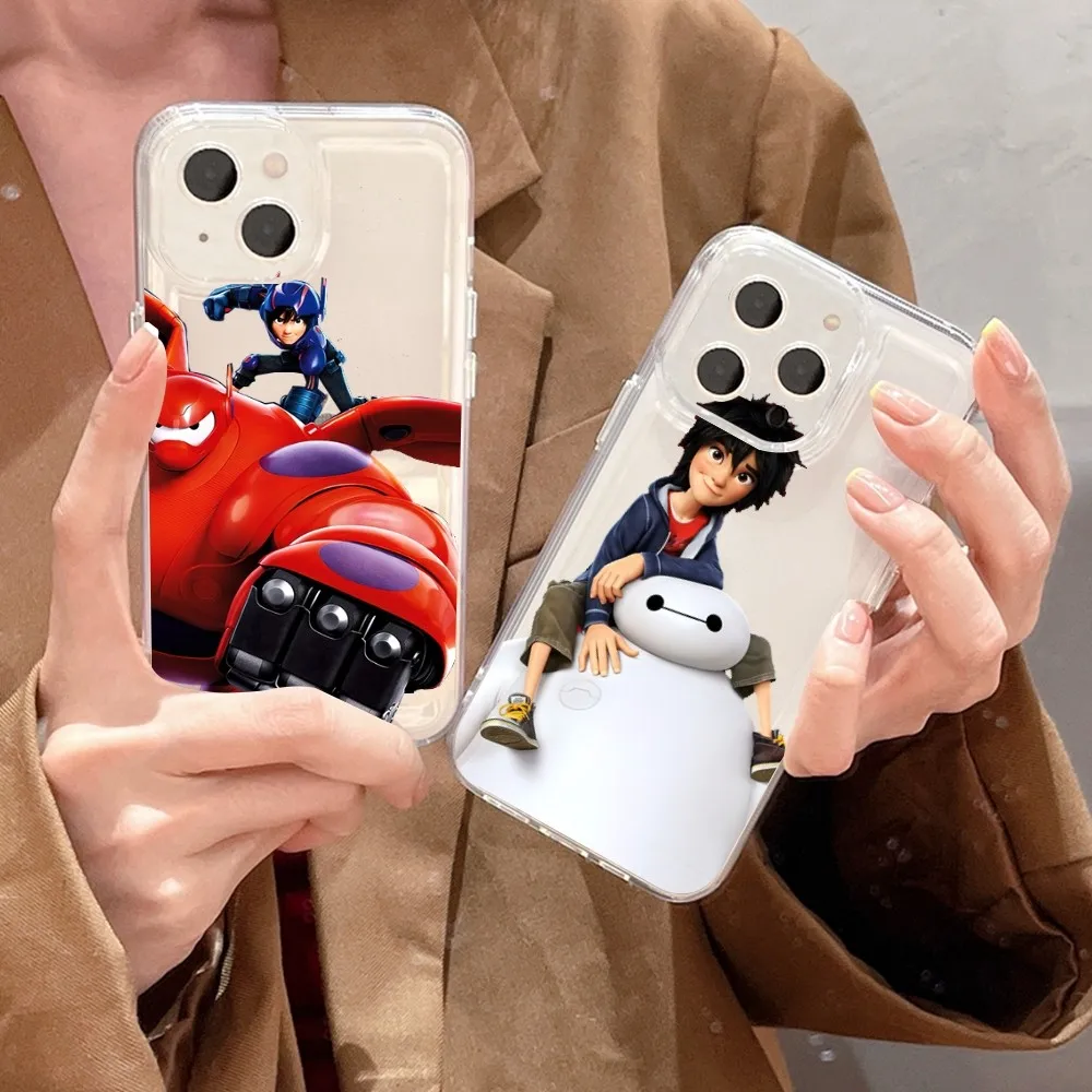 Чехол для телефона MINISO Disney Big Hero 6 Baymax iPhone 15 14 13 12 11 Mini Pro Max X XR XSMax 7 8 Plus SE20 прозрачный