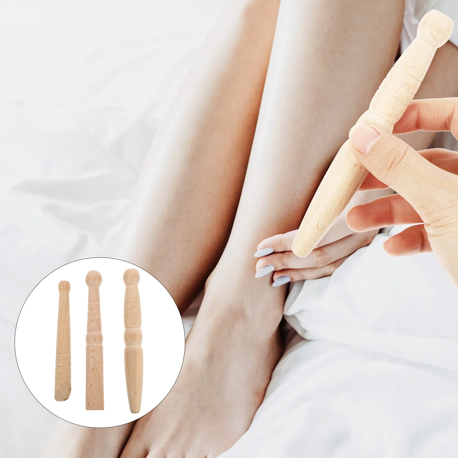 

1 set of Helpful Durable Practical Massaging Sticks Rods for Travel Body