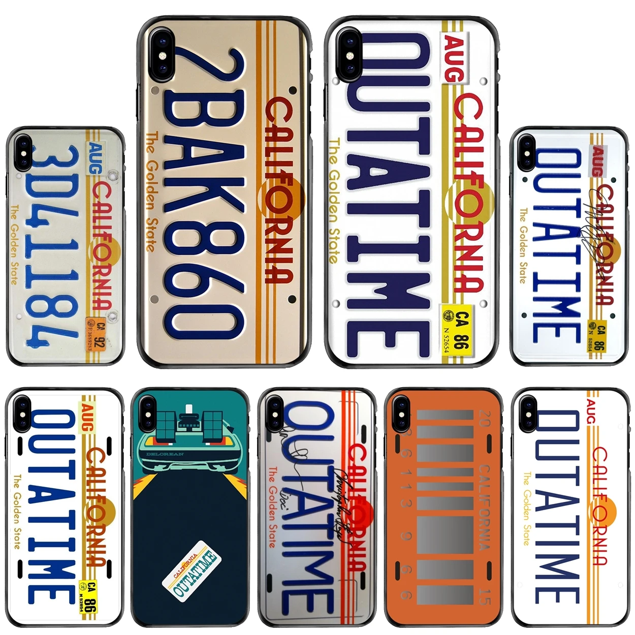 

OUTATIME LICENSE PLATE BTTF For Apple iPhone 11 12 13 14 Pro MAX Mini 5 5S SE 6 6S 7 8 Plus 10 X XR XS Hard Phone Cover Case