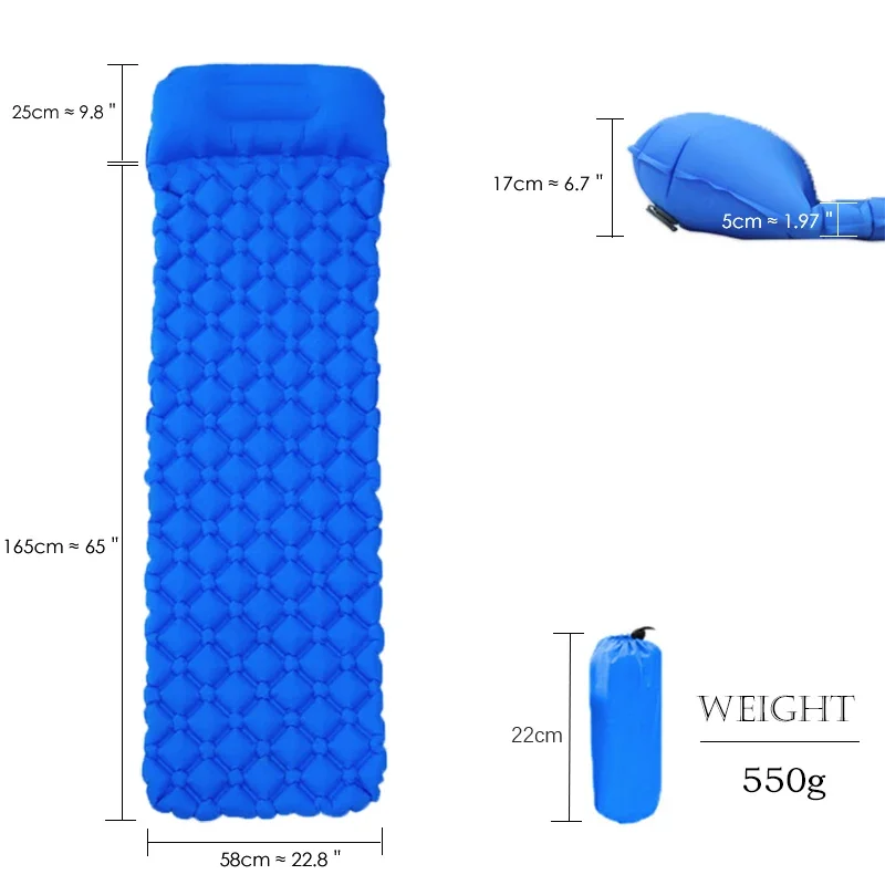 

Mattresses Air Hiking Pad Inflatable Waterproof Outdoor Bed Cushion Trekking Mat Camping Furniture Sleeping Ultralight Pillow