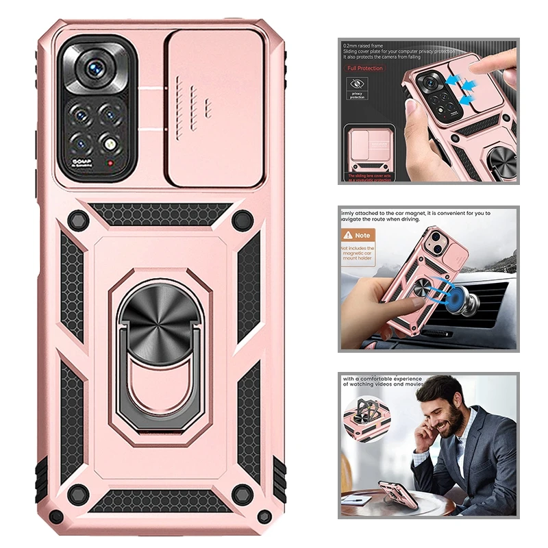 

Case for Xiaomi Redmi 10C 10 9C 9A Redmi Note 11 11S 11 Pro Note 10 9 8 Pro Stand Holder Cover for Poco M4 Pro X4 Pro X3 Pro
