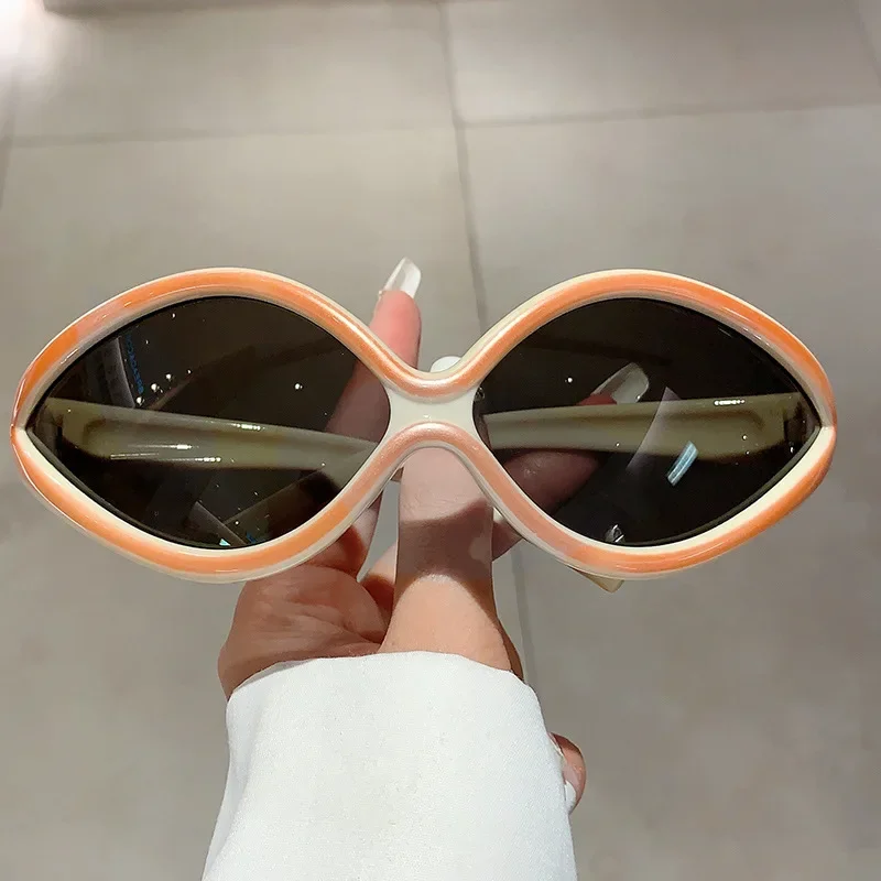 Винтажные Роскошные брендовые дизайнерские большие солнцезащитные очки Y2K