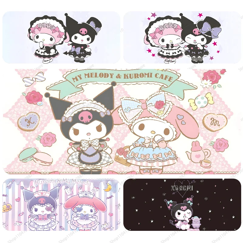 Cut Cartoon M-My M-Melody A-and K-Kuromi Mousepad Gaming Gamer Pc Accessories Deskmat Keyboard Mat Desk Protector Mause Pads