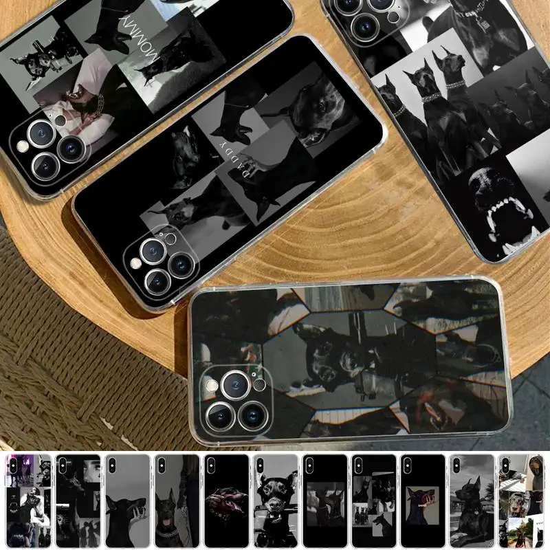 

Dachshund Doberman dog Phone Case For iPhone 8 7 6 6S Plus X SE 2020 XR XS 14 11 12 13 Mini Pro Max Mobile Case