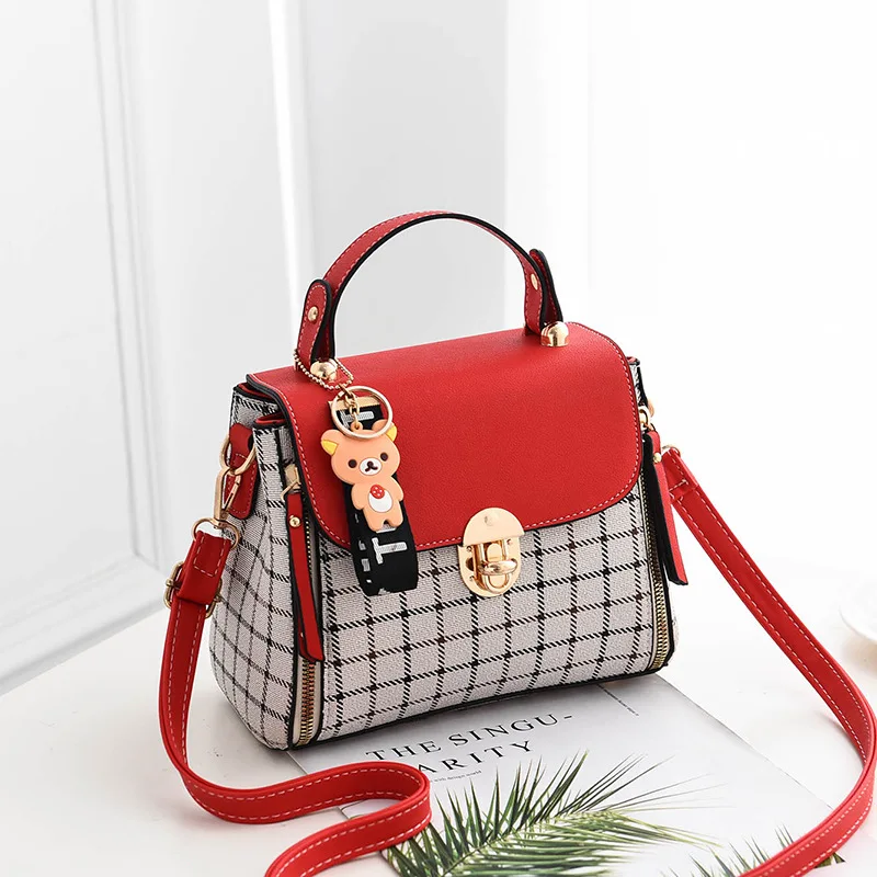 

Korean Fashion Plaid Women's Bag Shoulder Bag Diagonal Package Crossbody Bag Baogesmall 20X11X15cm