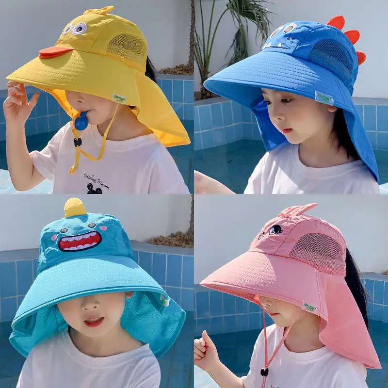 

Children Sun Hat Summer Kids Outdoor Neck Ear Cover Anti UV Protection Beach Caps Kids Boy Girl Travel Flap Cap for Children