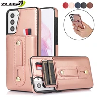 wallet card slot case for samsung galaxy s22 s21 s20 fe ultra s10 e plus pull leather luxury shockproof stand holder phone cover
