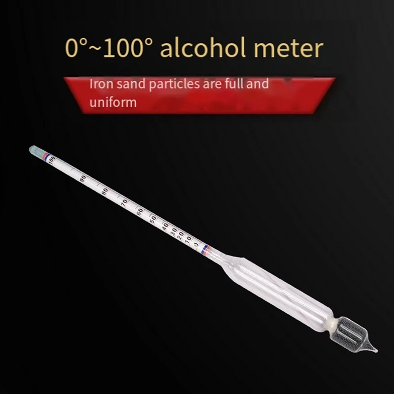 Accurate Alcoholmeter Concentration Meter Wine Measuring Tool Set Vodka Whiskey Hydrometer In Wooden Box