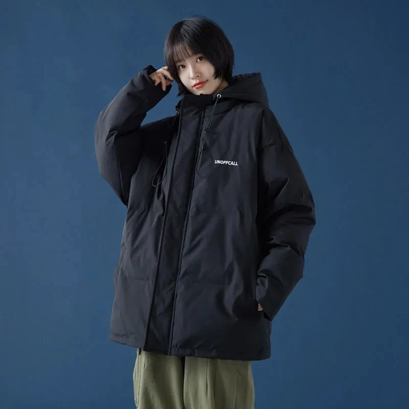 Student Cotton Coat 2022 Autumn Winter Down Cotton Jackets Womens Hooded Cotton-padded Parkas Coat Casual Loose Padded Snow Coat