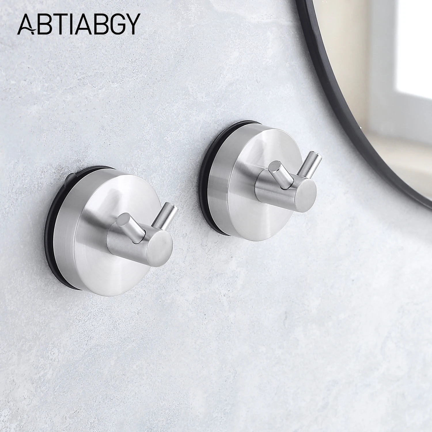 

2pcs 5KGS Reusable Suction Cup Hook Stainless Steel Vacuum Towel Hooks Robe Hook Nickel Kitchen Bathroom Home Accessories