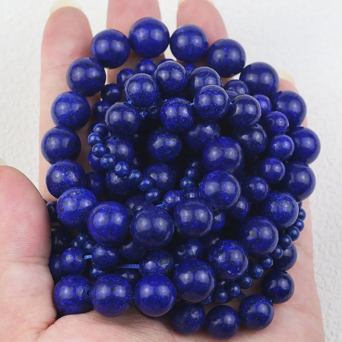 4/6/8/10/12 мм Lapis Lazuli Сферические Бусины Натуральный Камень Синий Свободные Для