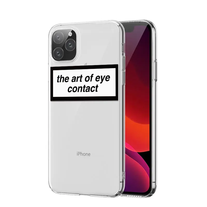 Clear Text Social Media Phone Case For iPhone 14 13 12 Pro Max Cases For iPhone SE 2020 7 8Plus 11 XS Pro Max XR Fundas Cover