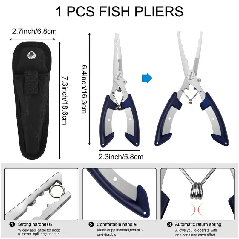 

Free shipping Tool Kit, Fish Hook Remover Tool Include Fish Gripper Fishing Pliers Fish Hook Separator Fishing Lanyard and Elect