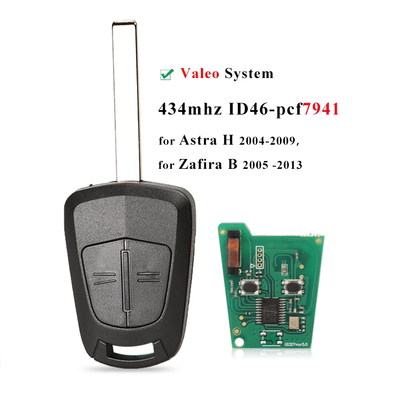 

Jingyuqin 433 МГц ID46-pcf7941 Автомобильный дистанционный ключ для Opel/Vauxhall Astra H 2004-2009 Zafira B 2005-2013 Corsa D 2007-2012 Meriva B