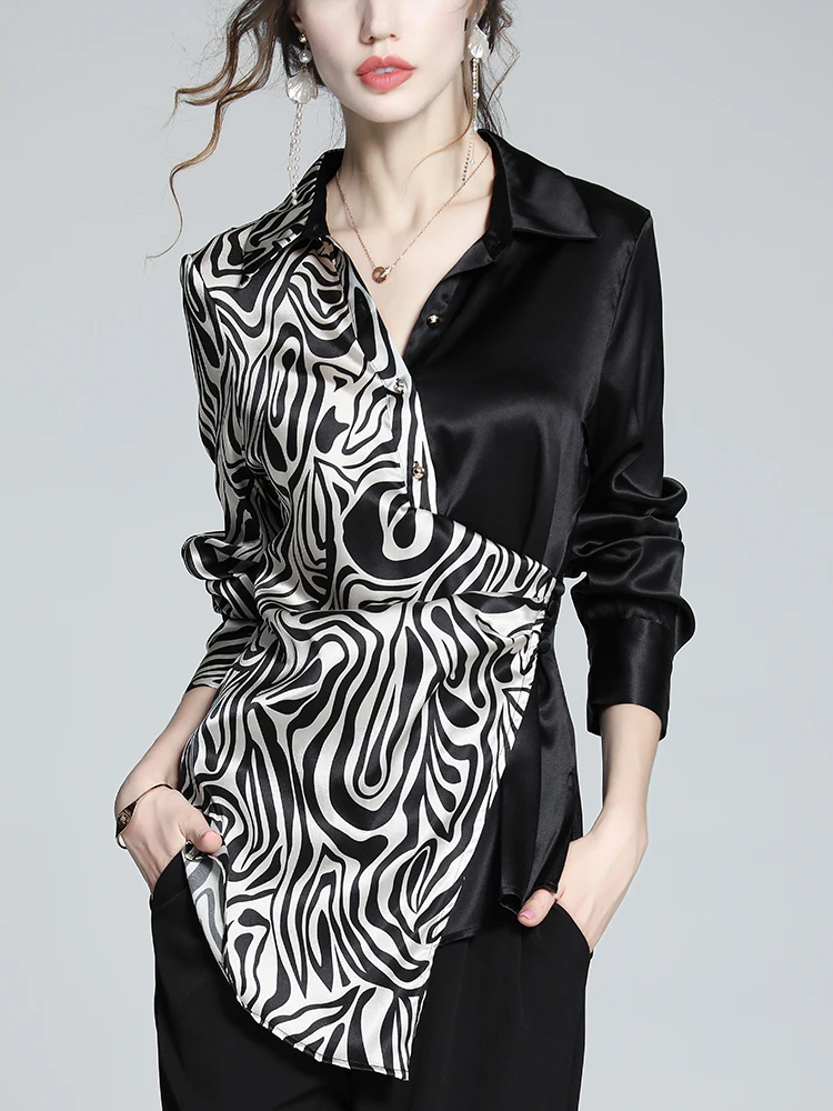 Шелковые рубашки женские осенняя одежда 2024 новинка элитный светильник роскошный