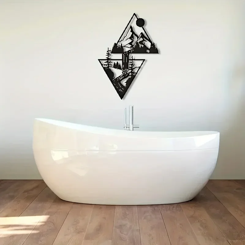 Современные художественные металлические наклейки на стену с изображением гор и