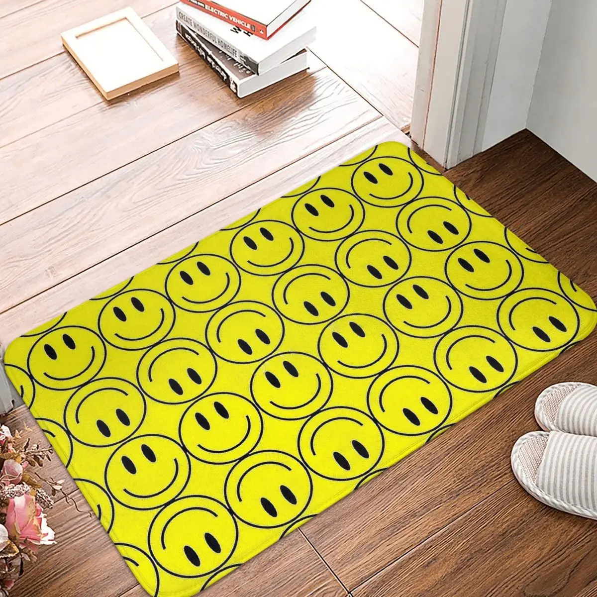 

Cartoon Anime Bathroom Mat Smile Happy Faces Pattern Doormat Living Room Carpet Outdoor Rug Home Decor