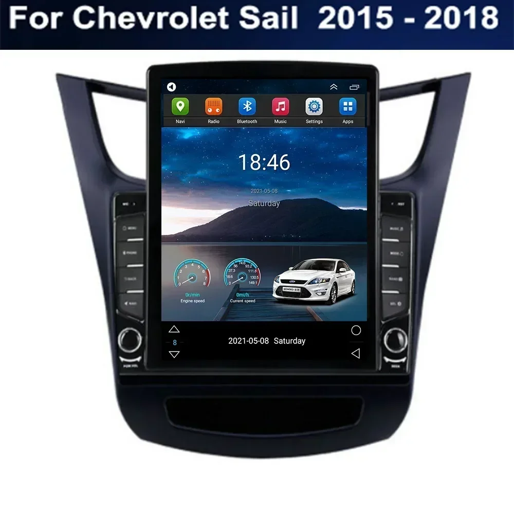 Для Tesla Style 2Din Android 13 Автомобильный радиоприемник для Chevrolet Sail 2015-2035 Мультимедийный
