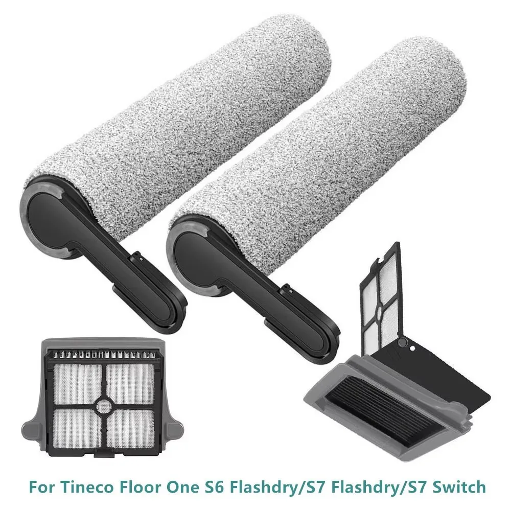 Фото Основная щетка и HEPA-фильтр для Tineco Floor One S7 Flashdry, запчасти для моющего пылесоса Tineco Floor One S6 Flashdry/S7 Switch №1