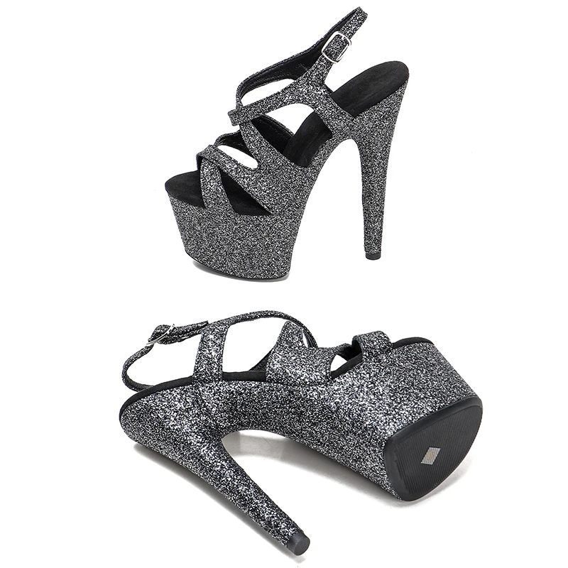 Leecabe 17CM/7Inch Women's Platform Sandals  party High Heels Shoes Pole Dancing Shoes