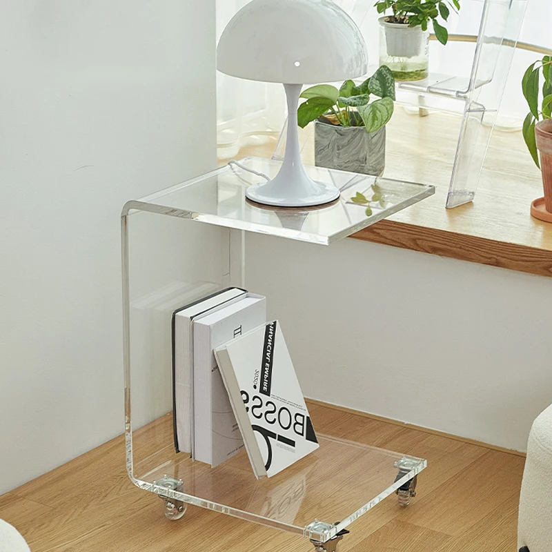 Скандинавская акриловая тележка для столового автомобиля журнальный столик