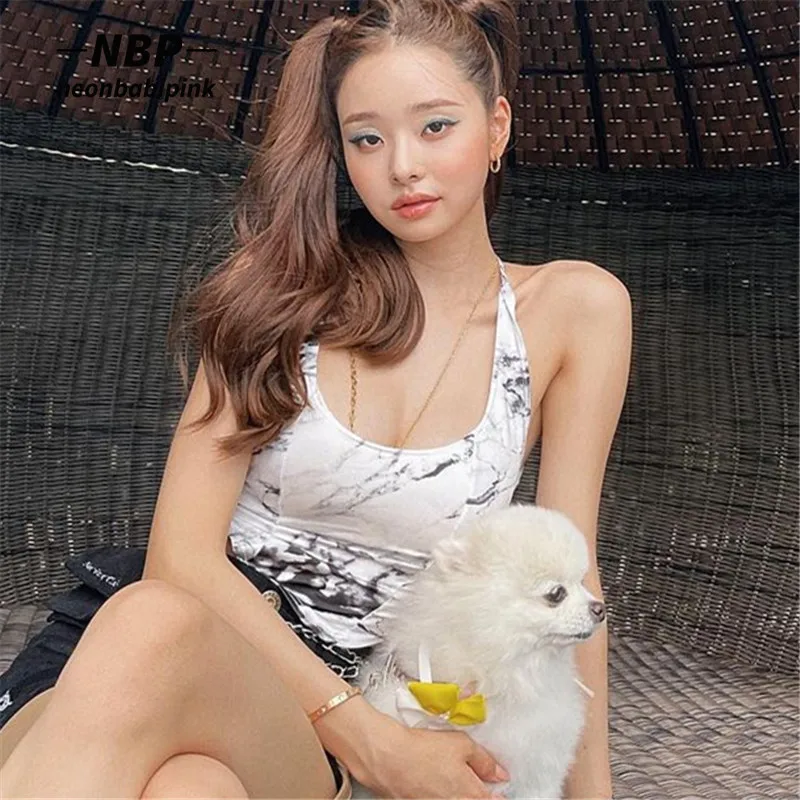 

NEONBABIPINK, топ с завязкой на спине, майка, сексуальная клубная одежда, летние женские топы с открытой спиной и завязками, 2022