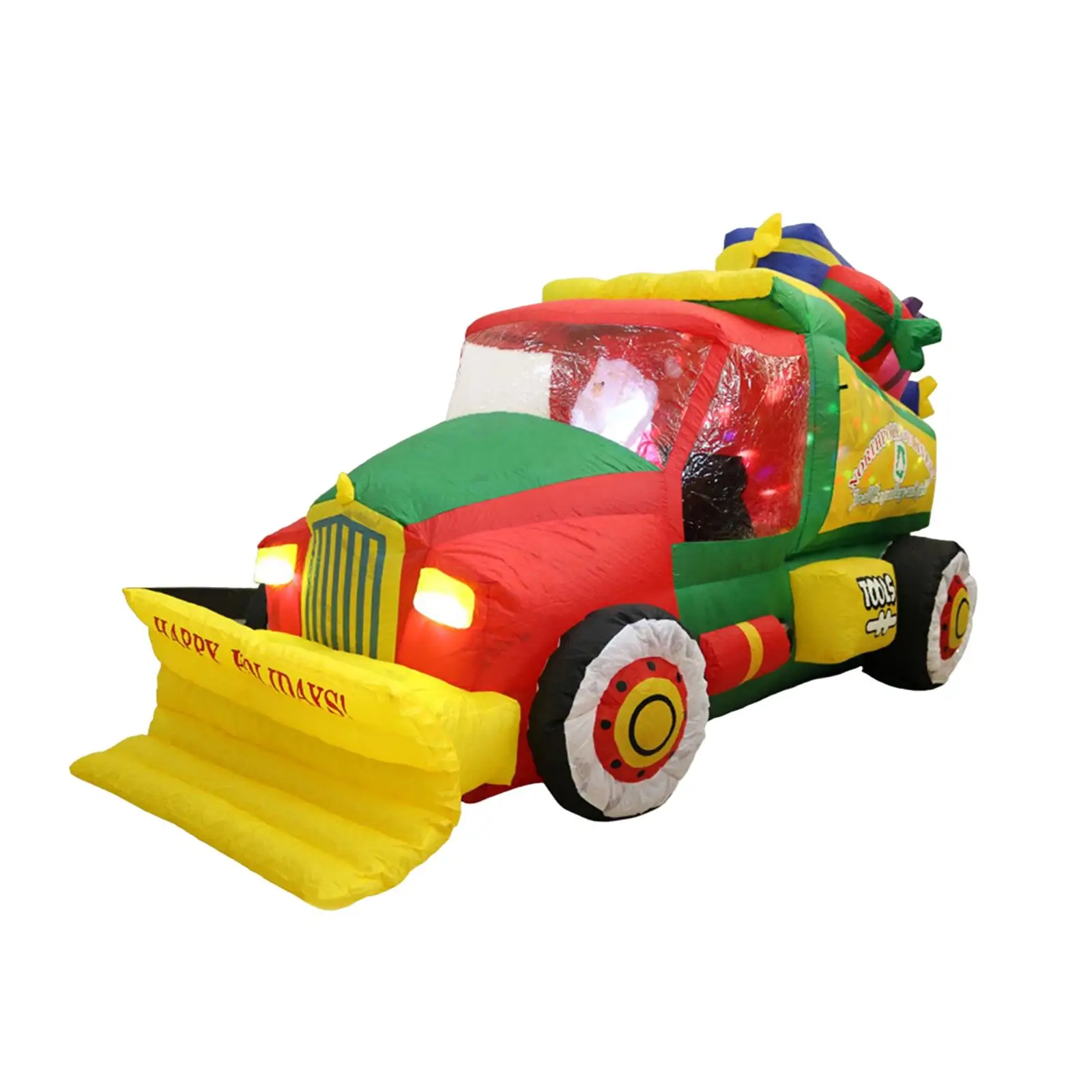 

Inflatable Snow Plow Christmas with Santa Claus Prop for Garden Porch Lawn