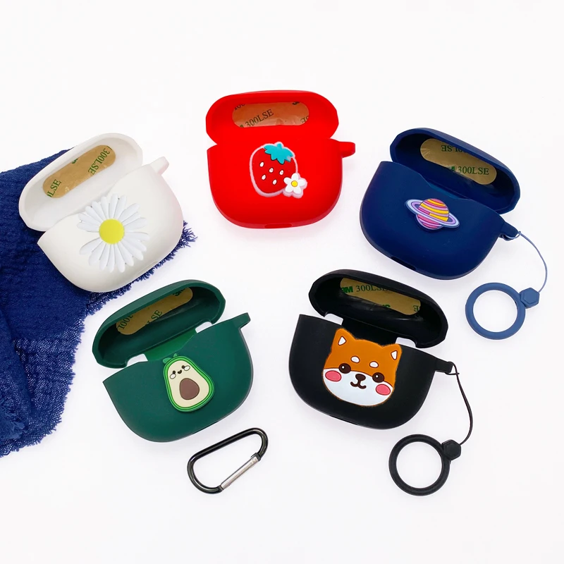 

Cartoon Case for QCY T19 Case Silicone Ring Anti-drop Protect Bluetooth Earphone Box Accessories Cover Fundas