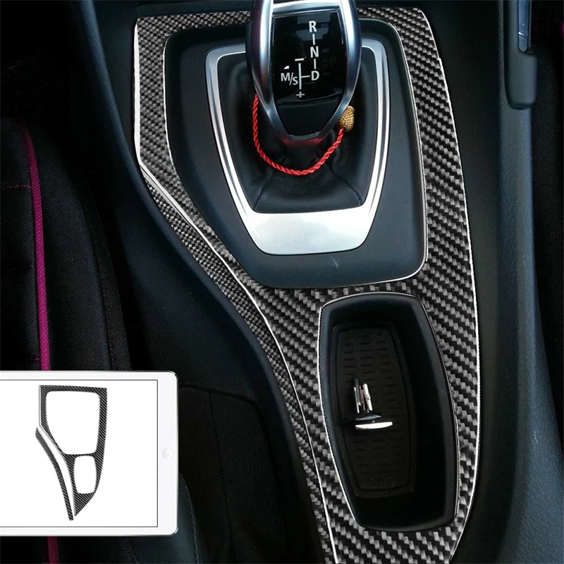 

For BMW E84 X1 2013 2014 2015 Carbon Fiber Stickers Car Center Gear Shift Frame Cover Trim interior Car Accessories