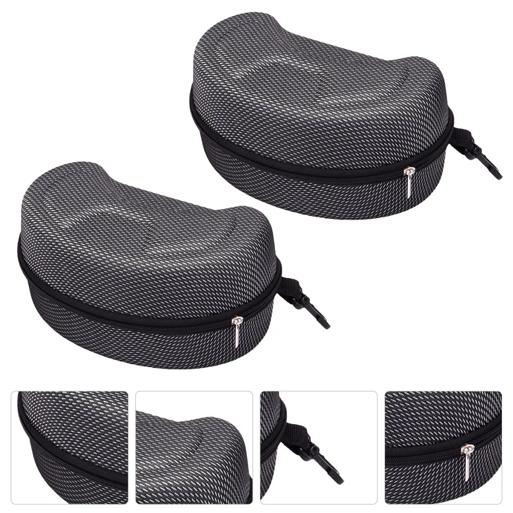

2 Pcs Large Sunglasses Glasses Case Motorcycle Eyewear Portable Bike Zipper Eva Travel