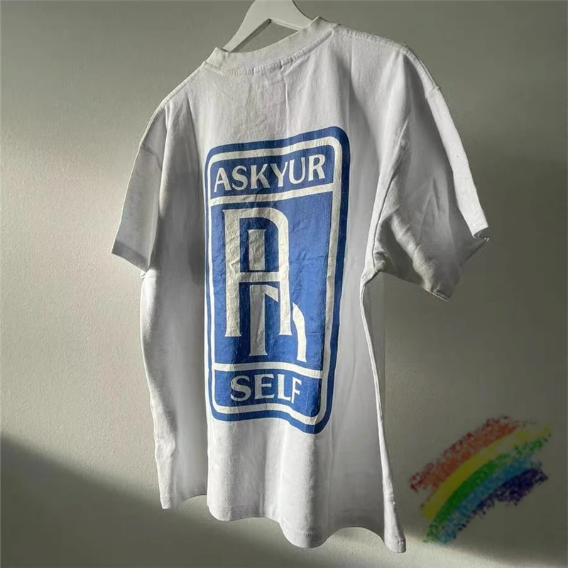 Футболка Askyurself с коротким рукавом для мужчин и женщин Топ оверсайз надписью R