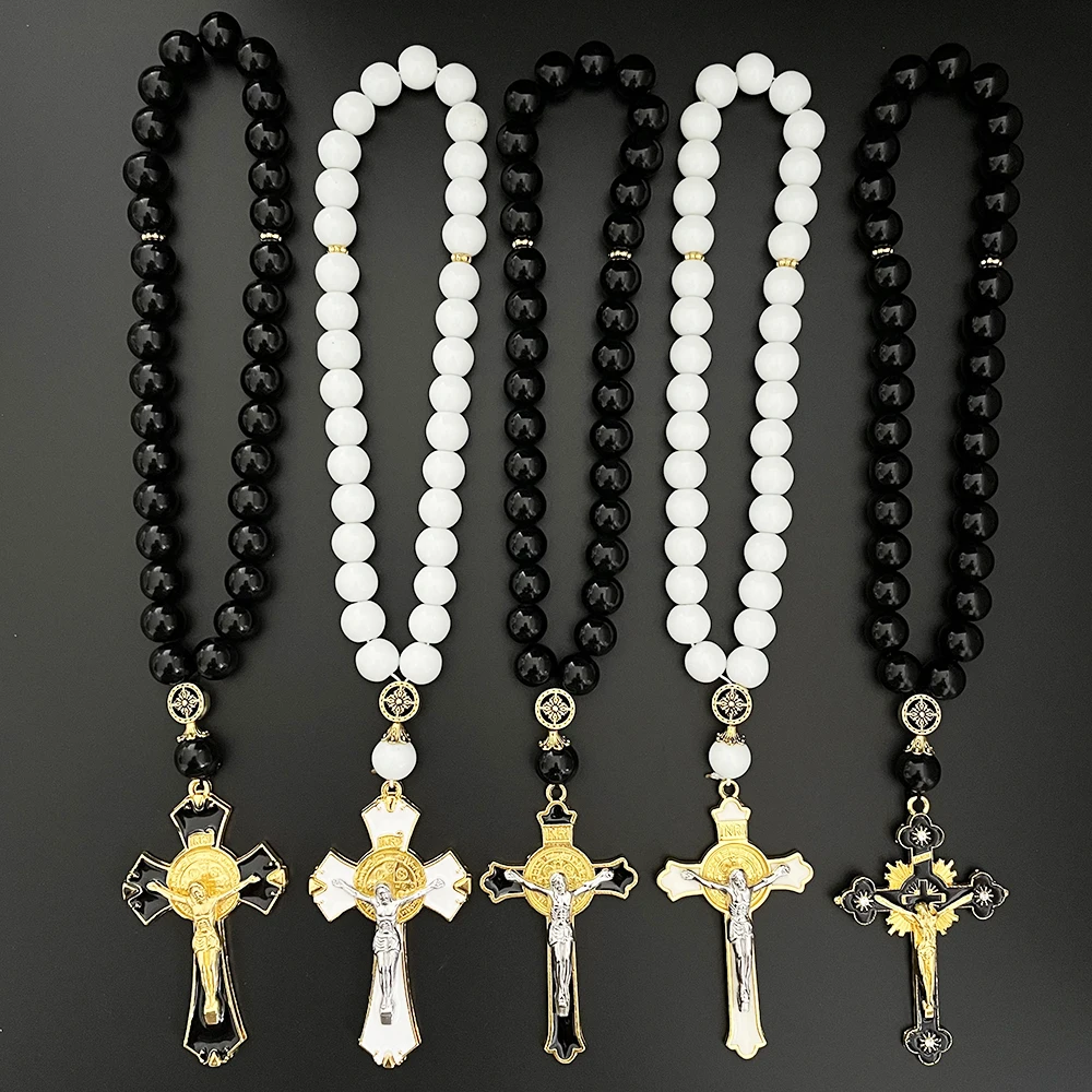 

GS41 Rosary Creative Exquisite Cross Car Rearview Mirror Pendant Alloy Russian Style Cross Pendant Necklace Accessories Decor