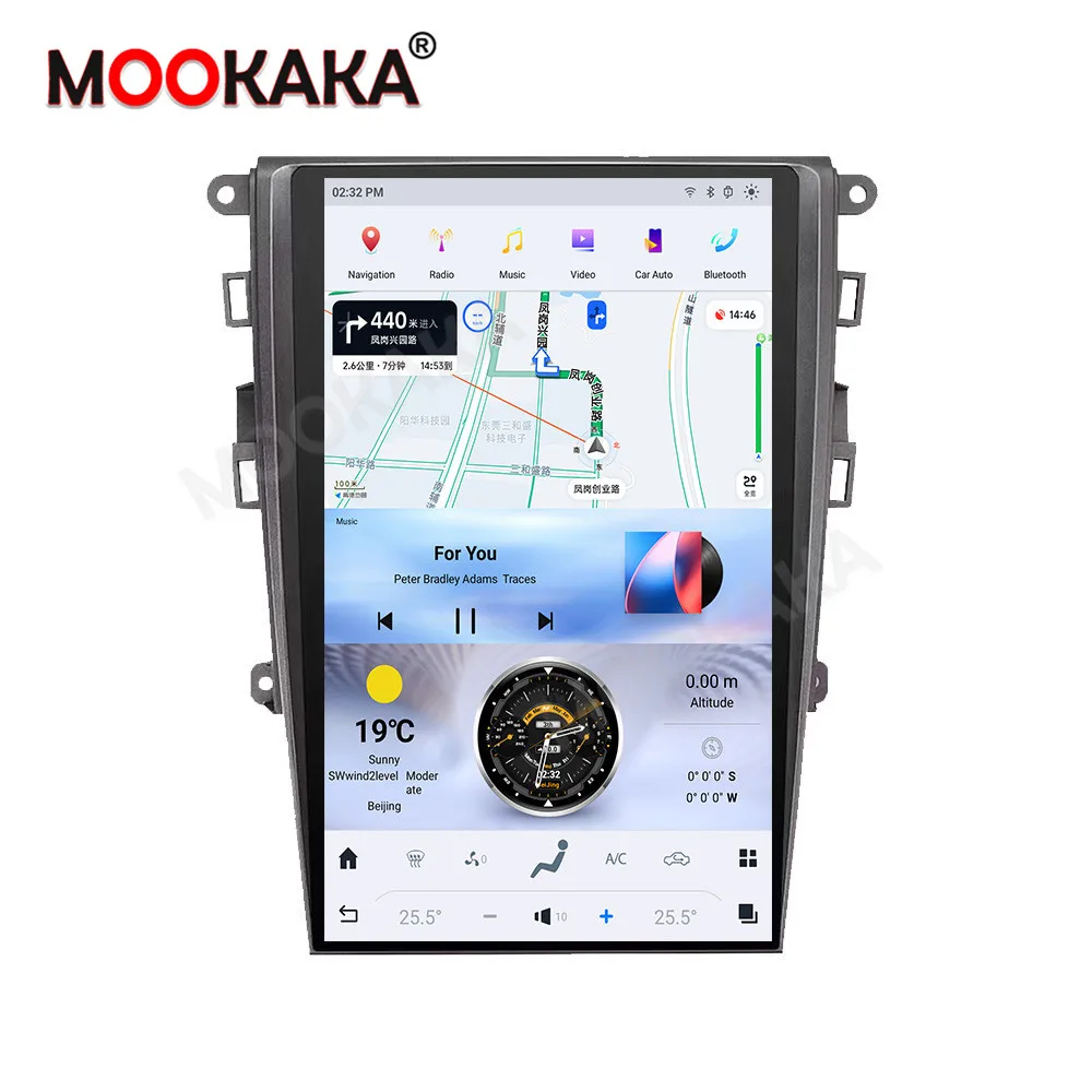 

13,6-дюймовый автомобильный радиоприемник с большим экраном для Ford Mondeo Fusion MK5 2013-2021, мультимедийный плеер, Android13, авто GPS, головное устройство, стерео Carplay