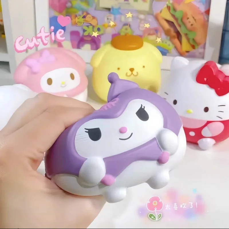 

Kawaii Melody Decompression Hand Pinch Toy Sanrio Kuromi Cinnamoroll Stress Relief Squishy Anime Cartoon Healing Gift