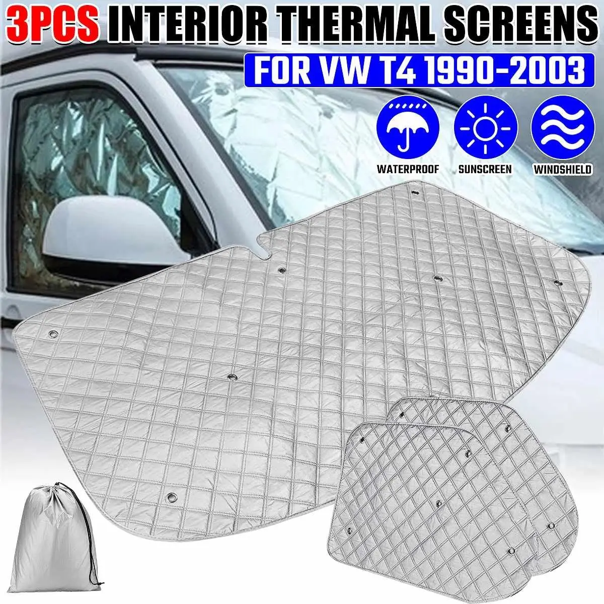 Automobile Car Internal Thermal Windshield Cover Blind Lifting Window Sunshade Sun Visor For VW T4 1990-2003
