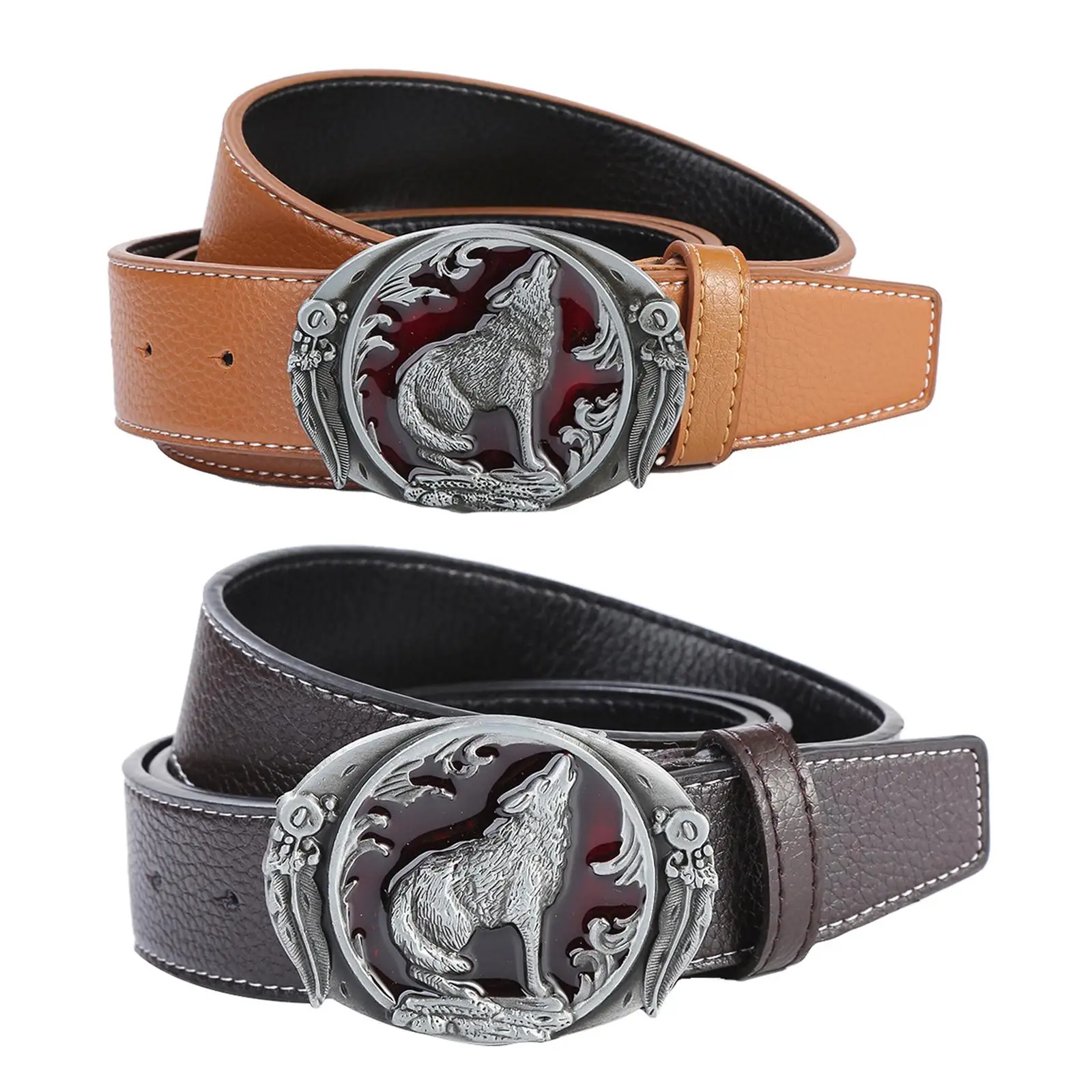 

Classic Men Waist Belt with Buckle Adjustable Waistband Western Cowboy Belt