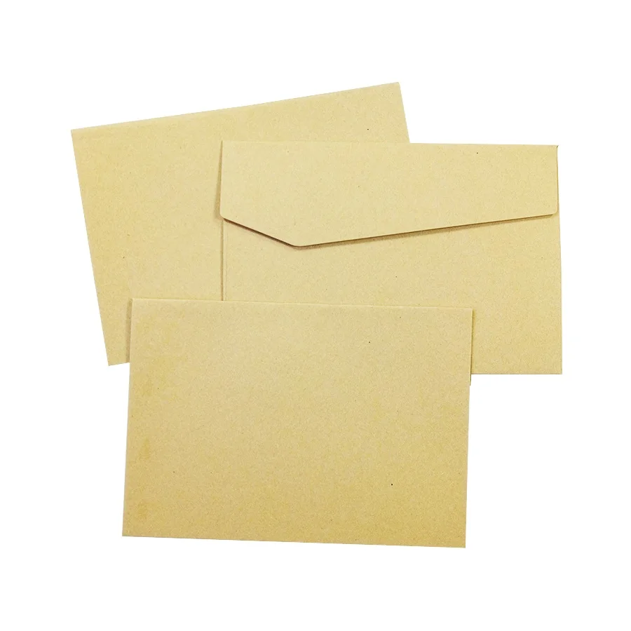 

100 Pcs/lot Retro simple paper Postcard envelope kraft paper For Invitations Cards Pictures Photos Kids Gift