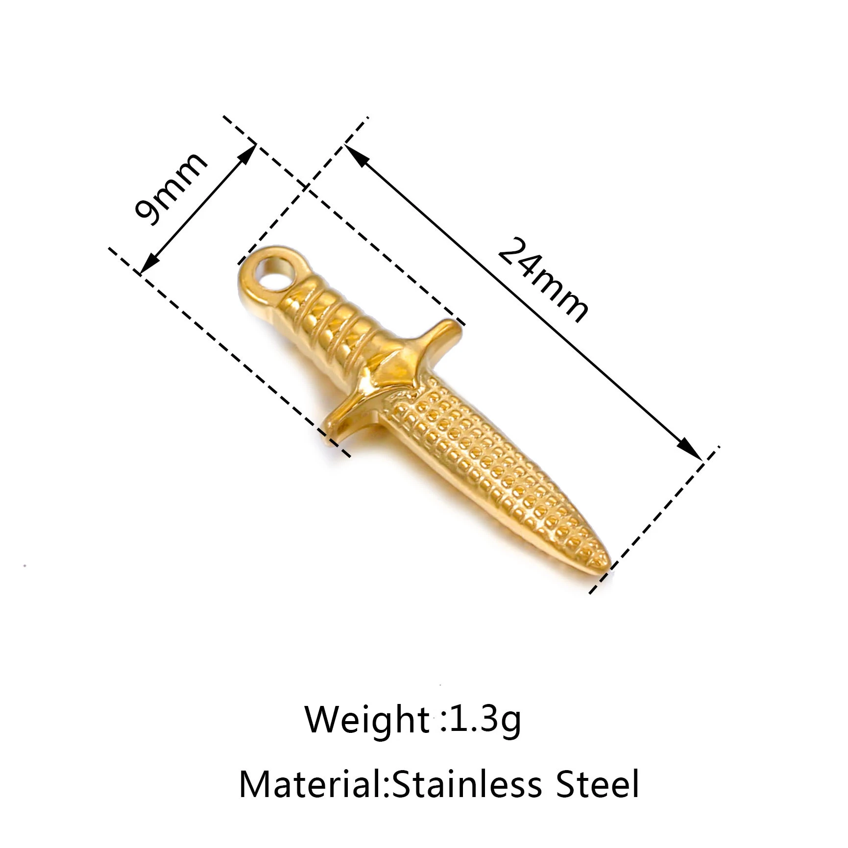 3Pcs/Lot Sword Stainless Steel Charms for Jewelry Making Pendants for DIY Craft Bracelet Necklace Earring Accessories Findings