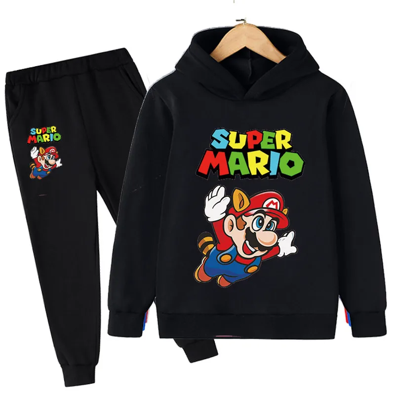 

Super mario- kids clothes Hoodies+Pants boys girl clothes mario bros Hoodies Clothes for teenagers Autumn Boy games Anime Costum