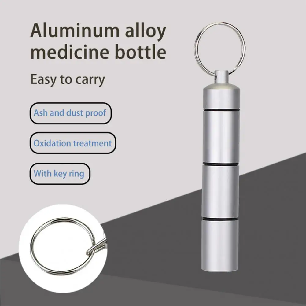 

Контейнер для таблеток, Водонепроницаемый Многофункциональный надежный контейнер для таблеток из алюминиевого сплава для ежедневного хранения